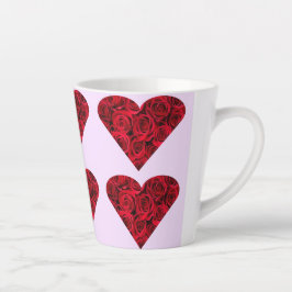 Coeurs roses sur Mug en latte rose