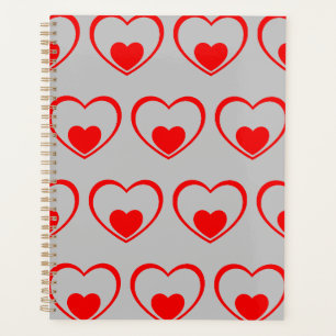 Coeurs rouges gris