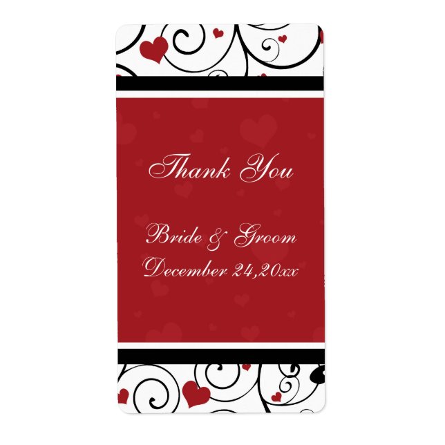 Coeurs Saint-Valentin Étiquettes de mariage (Devant)