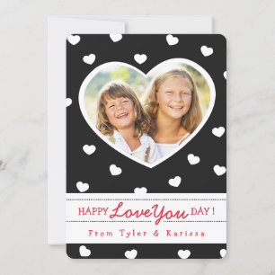 Coeurs sucrés noirs et blancs Valentine Carte phot