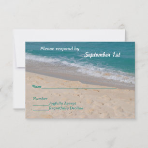 Coeurs sur la Plage Mariage Invitation RSVP
