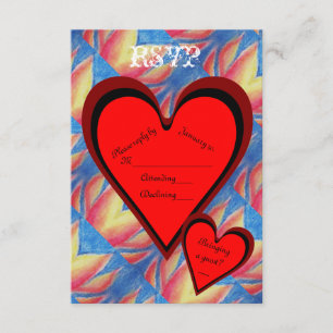 Coeurs sur le feu Romantique Valentines Jour RSVP