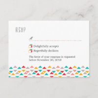 Coeurs triangles géométriques colorés RSVP