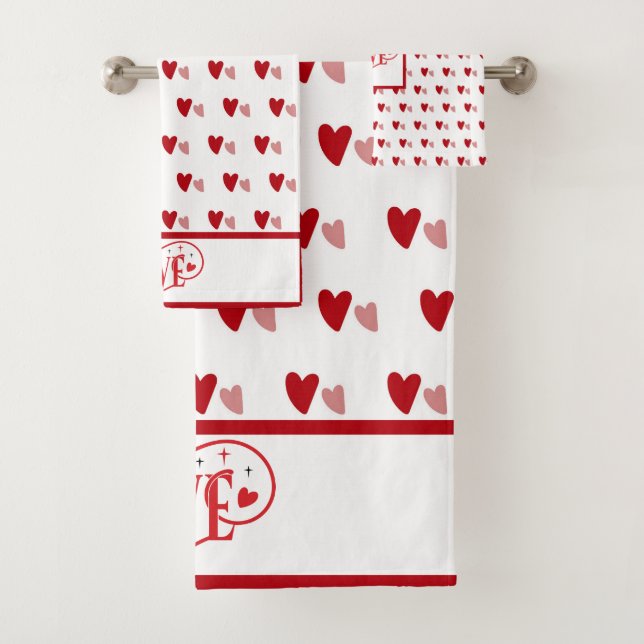 Coeurs Valentin blanc et rouge AMOUR (En situation)