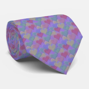 Coeurs valentin multicolores Cravate masculine