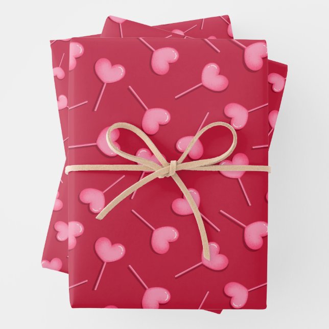 Coeurs Valentines Envelopper les feuilles de papie (En situation)