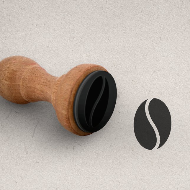 Coffe BEAN for Punch Cards Treuekarte Gummistempel (Black coffe bean minimal rubber stamp for coffee bar, coffee shop cafeteria punch card fidelity card)