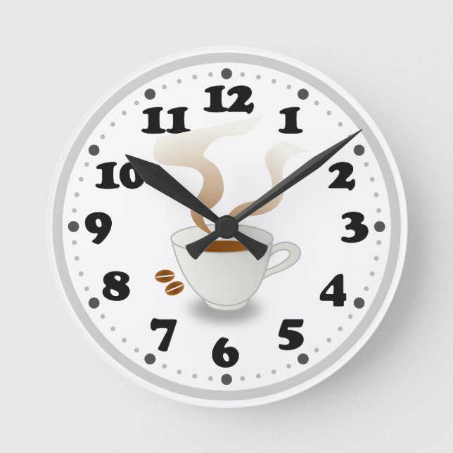 Coffe | Cute Kitchen Gifts Runde Wanduhr (Vorderseite)