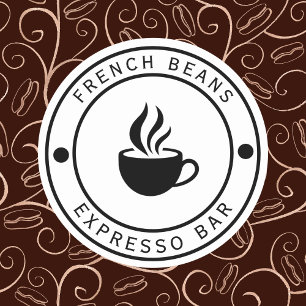 Coffe-Logo-Typografie-Aufkleber Runder Aufkleber
