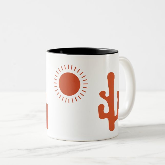 Coffe-Tasse-Mockup mit Boho-Element Zweifarbige Tasse (VorderseiteRechts)