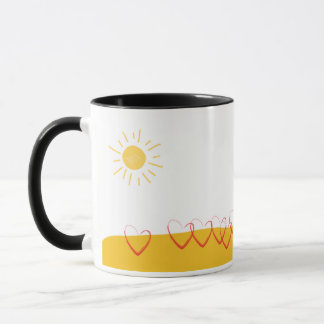 Coffe & Tee-Tasse-Cup, weiß mit farbigem Innenbere Tasse