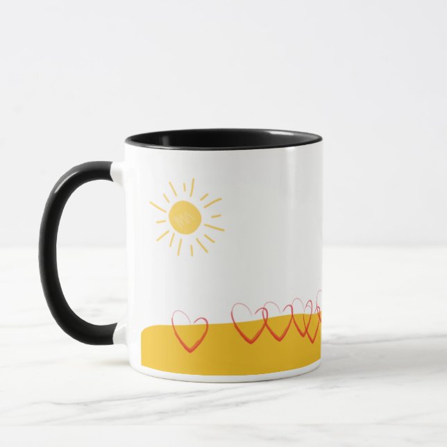 Coffe & Tee-Tasse-Cup, weiß mit farbigem Innenbere Tasse (Links)