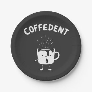 Coffedent Funny Kawaii Caffeine Cup Liebhaber Pappteller