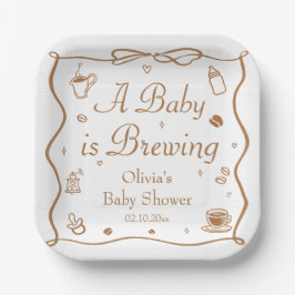 Coffee A Baby is Brewing Baby Shower Pappteller