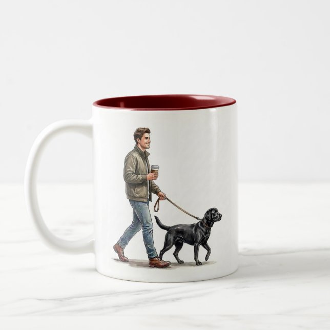 Coffee & a Black Lab Make Today Better Zweifarbige Tasse (Links)