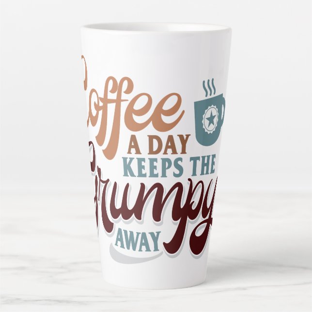 Coffee a Day for Coffee Lover Gift  Milchtasse (Vorderseite)