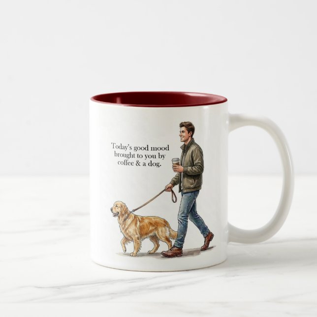 Coffee & a Golden Make Today Better Zweifarbige Tasse (Rechts)