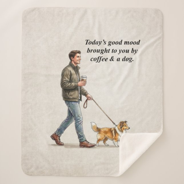 Coffee & a Sheltie Cozy Day Sherpadecke (Vorderseite)