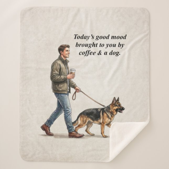 Coffee & a Shepherd Cozy Day Sherpadecke (Vorderseite)