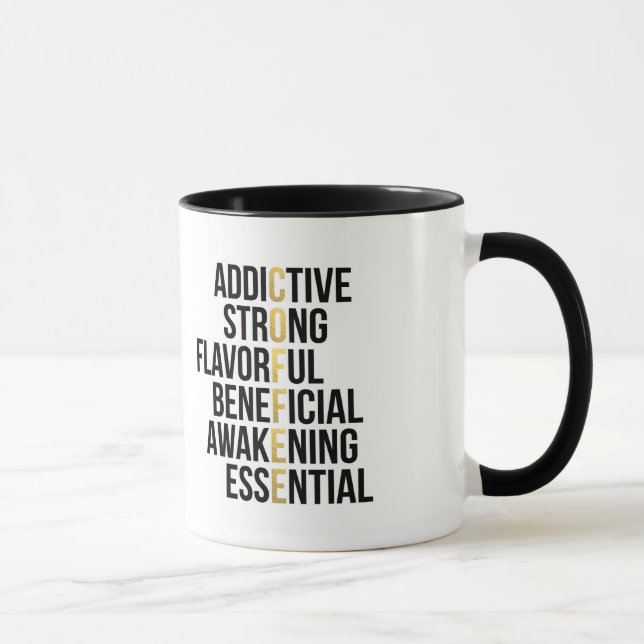 Coffee Acronym Black Typografy Tasse (Rechts)