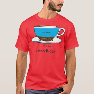 Coffee Addict Long Black ohne Hintergrund T-Shirt