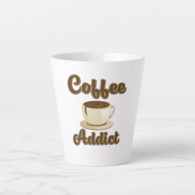 Coffee Addict Retro-Logo Milchtasse (Vorderseite)