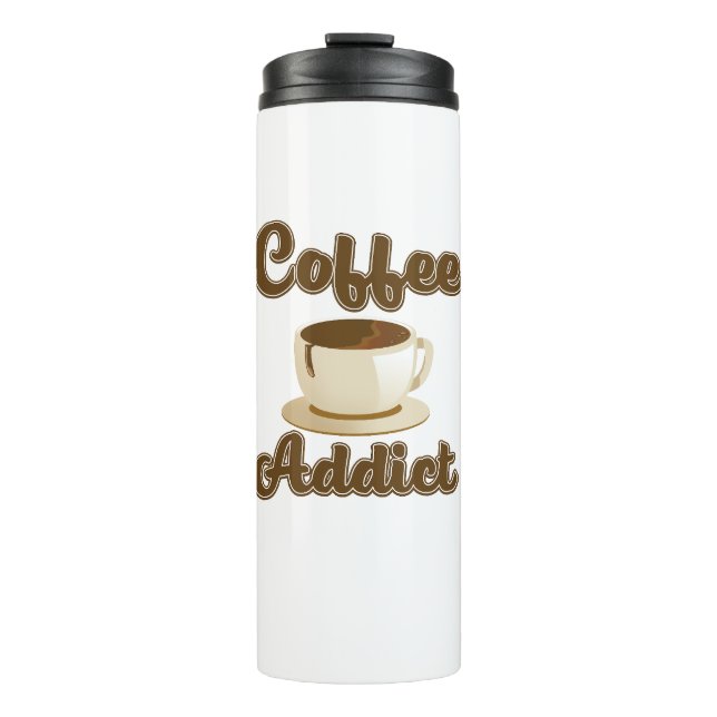 Coffee Addict Retro-Logo Thermosbecher (Vorderseite)