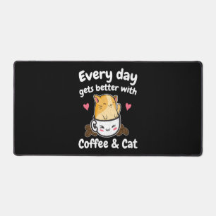 Coffee and Cat Sprichwort Coffeine Lover Barista Schreibtischunterlage