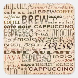 Coffee And Cream Quadratischer Aufkleber