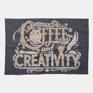 Coffee and Creativity Typography Geschirrtuch