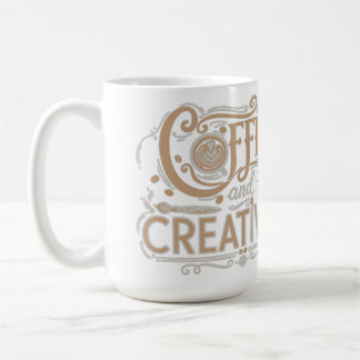 Coffee and Creativity Typography Kaffeetasse