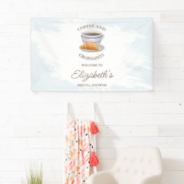 Coffee and Croissants Bridal Shower Banner