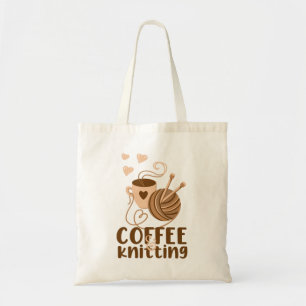 Coffee and Knitting Tote Bag