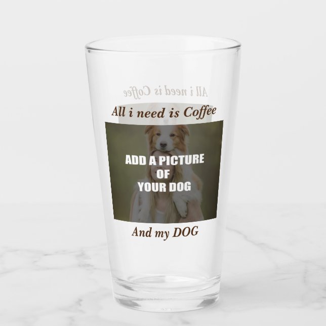 Coffee and my Dog Throw Pillow Glas (Vorderseite)