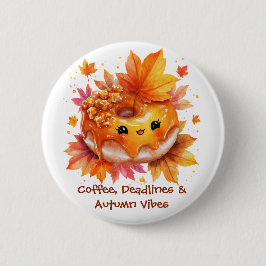 Coffee & Autumn Vibes Donut Button