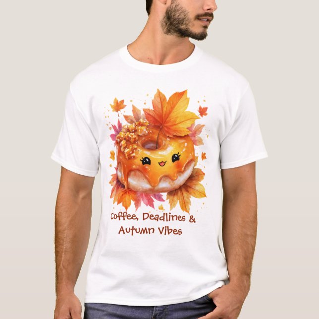 Coffee & Autumn Vibes Donut T-Shirt (Vorderseite)
