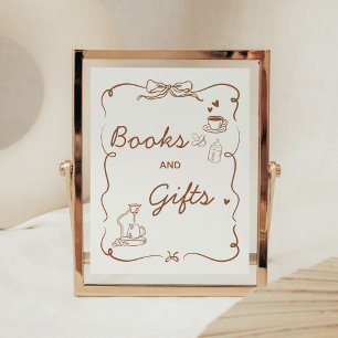 Coffee Baby Braut Shower Bücher und Geschenke Schi Poster