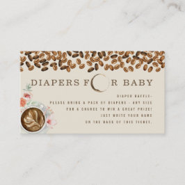 Coffee Baby gebräunt eine florale Windeldusche Begleitkarte