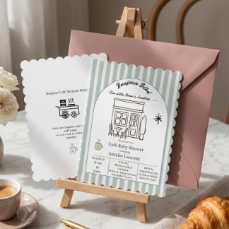 Coffee Baby Is Brew Moderne Babyparty-Einladung Einladung