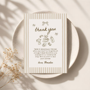 Coffee Baby is Brewing Baby Shower Dankeskarte