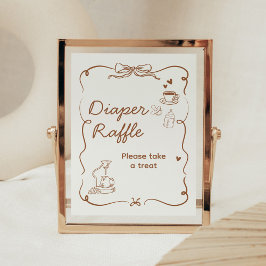 Coffee Baby is Brewing Shower Diaper Raffle Sign Poster