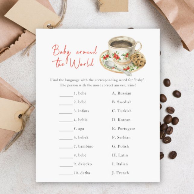 Coffee baby shower - Baby around the world game (Von Creator hochgeladen)