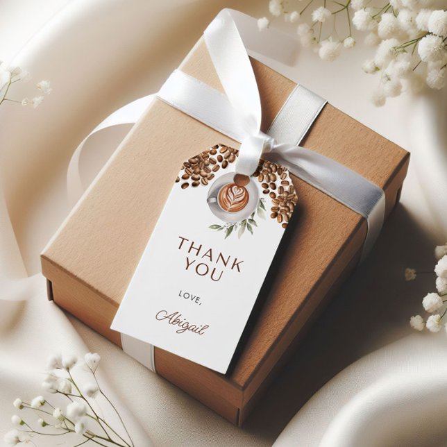 Coffee Baby Shower - ein Baby wird brauen Geschenkanhänger (Coffee Baby Shower - a Baby is Brewing Gift Tags)