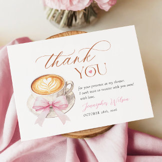 Coffee Baby Shower Thank You Card Dankeskarte
