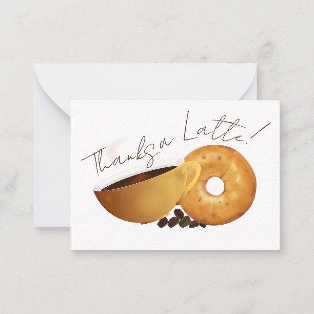 Coffee Bagel Vielen Dank Mitteilungskarte (Vorderseite)