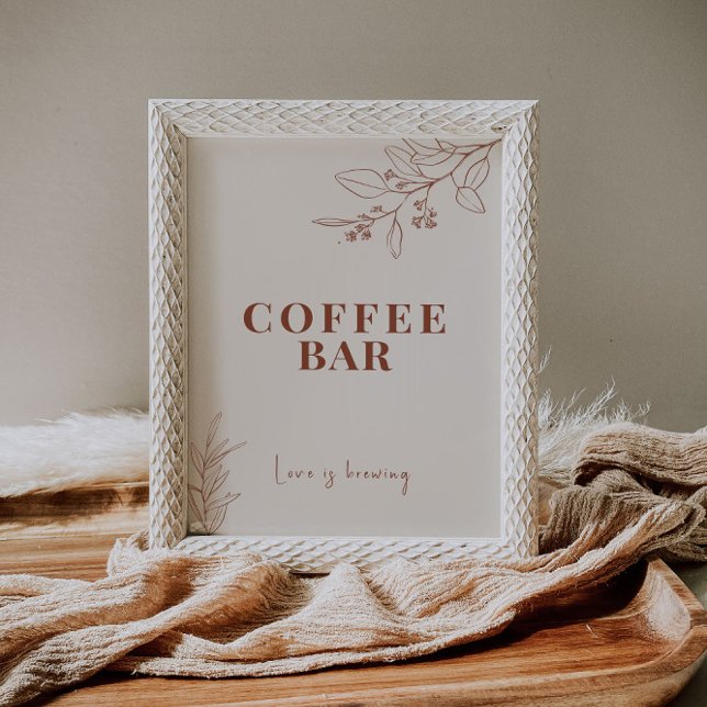 Coffee Bar Boho Wedding Sign Poster (Von Creator hochgeladen)