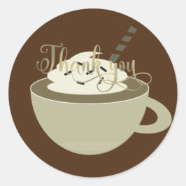 Coffee Bar Cup Latte Brautparty Foil Skript Runder Aufkleber
