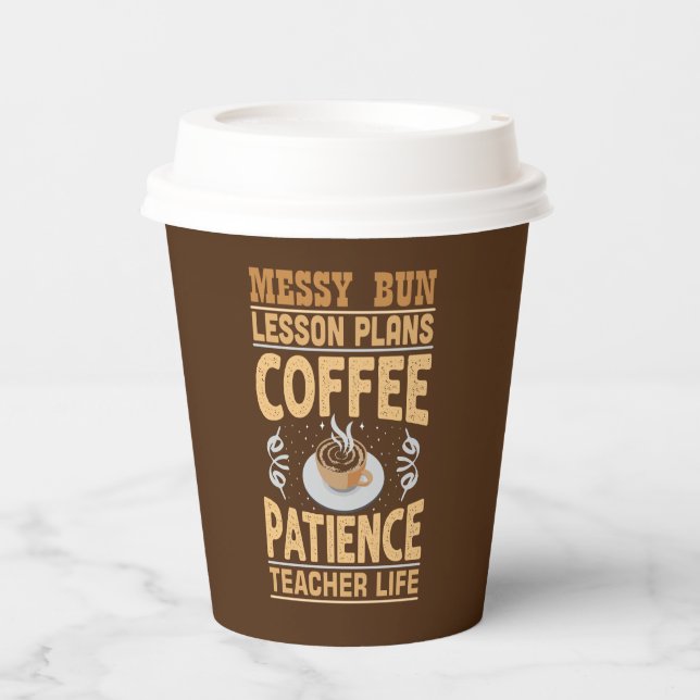 Coffee-Bar des lustigen Lehrers Pappbecher (Vorderseite)
