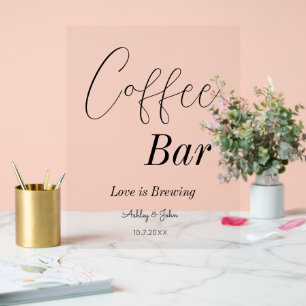Coffee Bar Hochzeit Brautparty Acrylschild