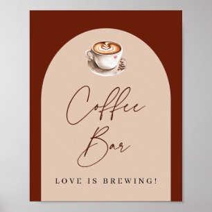 Coffee Bar Love is Brewing Brautparty Poster